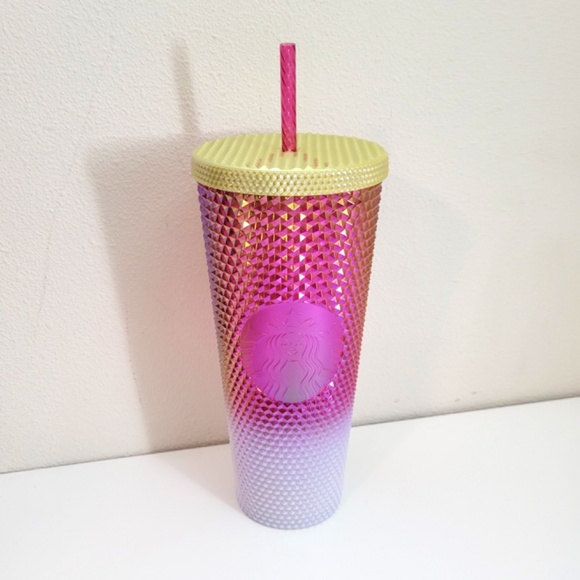 Starbucks 2024 Pearl Ruby White Gold Ombre Studded Tumbler 24oz Venti Cup - Picture 2 of 5